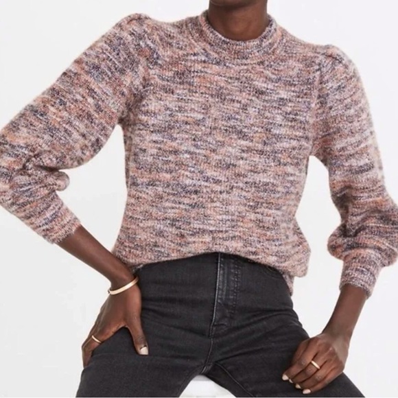 Madewell Space dyed Eaton puff sleeve sweater, Size S EUC - Picture 5 of 6